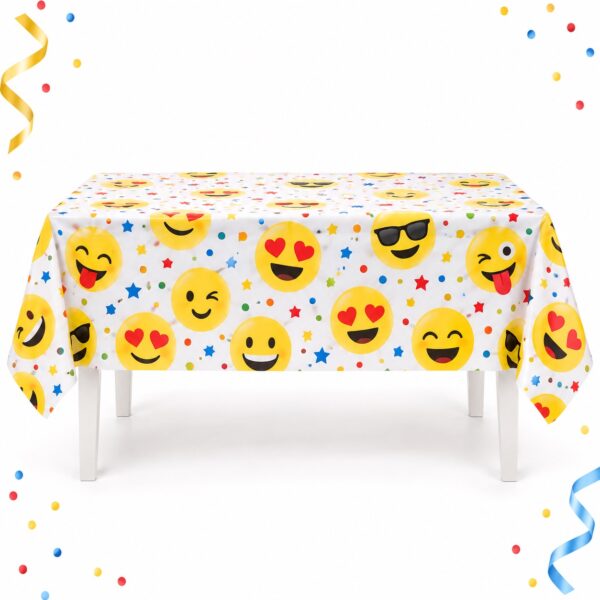 RI-0009567 Mantel de Mesa con Emojis de 180 x 108 cm Feliz
