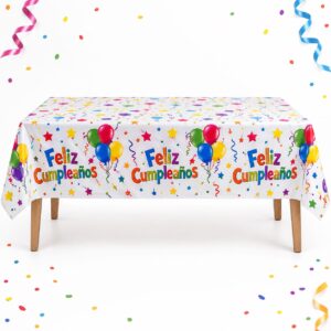 RI-0009569 Mantel de Mesa Multicolor Feliz Cumpleaños de 108 x 180 cm Feliz