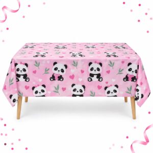 RI-0009574 Mantel de Mesa Rosado con Pandas de 108 x 180 cm Feliz