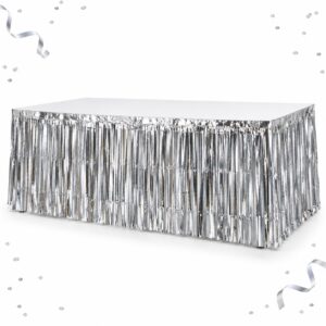 RI-0009582 Faldón de Mesa Plateado de 426 x 73 cm Feliz