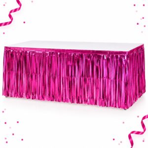 RI-0009585 Faldón Metalizado de Mesa Fucsia de 73 x 274 cm Feliz