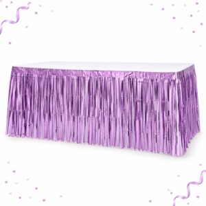 RI-0009586 Faldón Metalizado de Mesa Lila de 73 x 274 cm Feliz