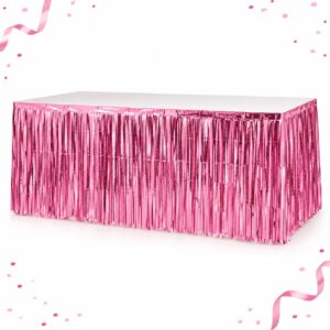 RI-0009588 Faldón Metalizado de Mesa Rosado de 73 x 274 cm Feliz