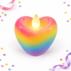 RI-0009592 Vela LED con Forma de Corazón Multicolor de 4 cm Feliz