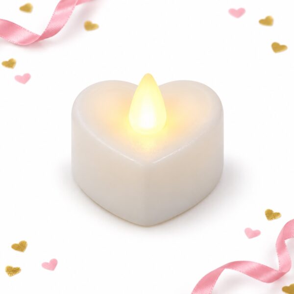 RI-0009594 Vela LED con Forma de Corazón Roja de 4 cm Feliz