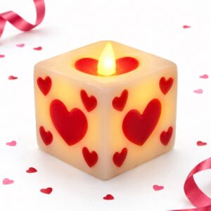 RI-0009603 Vela LED Cubo de Burbujas Redondeadas de 6 cm Feliz