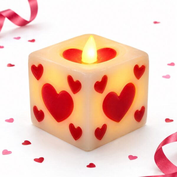 RI-0009603 Vela LED Cubo de Burbujas Redondeadas de 6 cm Feliz