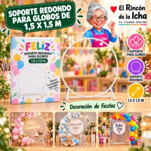 RI-0009794 Soporte Redondo para Globos de 1,5 x 1,5 m Feliz