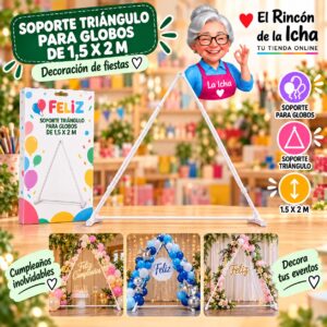 RI-0009799 Soporte Triángulo para Globos de 1,5 x 2 m Feliz