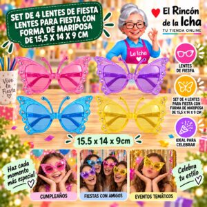 Set de 4 Lentes de Fiesta Lentes Para Fiesta Con Forma De Guitarra De 16 X 14 X 12 Cm Feliz