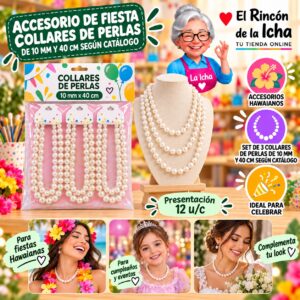 RI-0010141 Accesorio de Fiesta Collares De Perlas De 10 Mm Y 40 Cm Según Catálogo Feliz
