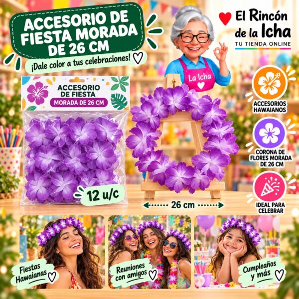 Accesorio de Fiesta Morada De 26 Cm Feliz