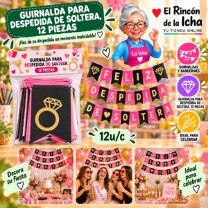 RI-0010257 Guirnalda Para Despedida De Soltera, 12 Piezas Feliz