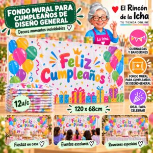 RI-0010294 Fondo Mural Para Cumpleaños De Diseño General Feliz