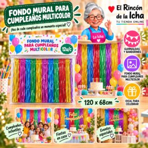 RI-0010298 Fondo Mural Para Cumpleaños Multicolor Feliz