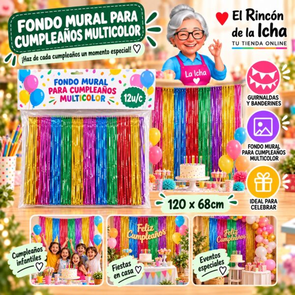 Fondo Mural Para Cumpleaños Multicolor Feliz