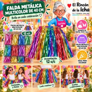 RI-0010368 Falda Metálica Multicolor De 40 Cm Feliz