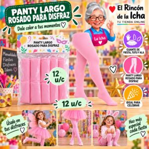 RI-0010373 Panty Largo Rosado Para Disfraz Feliz