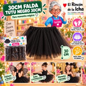 RI-0010410 30cm Falda Tutu Negro 30cm Feliz