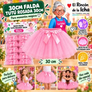 RI-0010412 30cm Falda Tutú Rosada 30cm Feliz