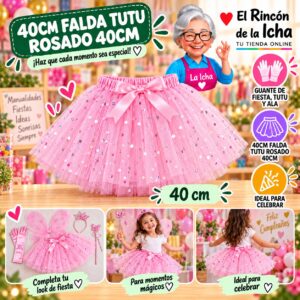 RI-0010421 40cm Falda Tutu Rosado 40cm Feliz