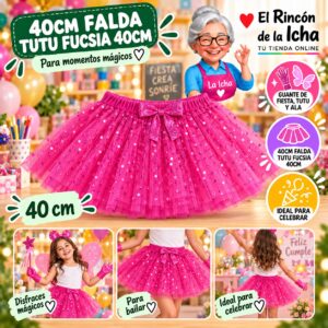 RI-0010422 40cm Falda Tutu Fucsia 40cm Feliz