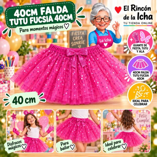 40cm Falda Tutu Fucsia 40cm Feliz