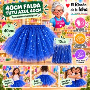 RI-0010423 40cm Falda Tutu Azul 40cm Feliz