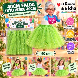 RI-0010424 40cm Falda Tutu Verde 40cm Feliz