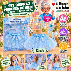 RI-0010436 Set Disfraz Princesa De Hielo Con Cintillo, Tutú Y Varita Feliz