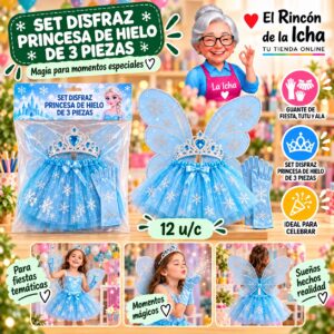 RI-0010437 Set Disfraz Princesa De Hielo De 3 Piezas Feliz