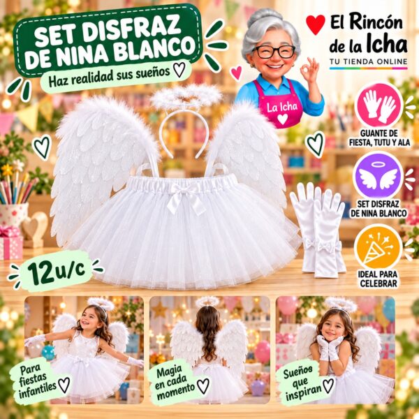 Set Disfraz De Nina Blanco Feliz