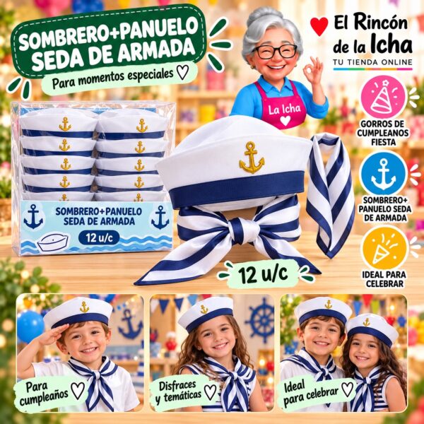 Sombrero+Panuelo Seda De Armada Feliz
