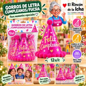 Gorros De Letra Cumpleanos/Fucsia Feliz Ref. 840199