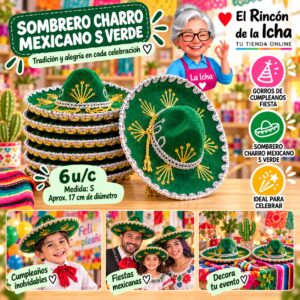 Sombrero Charro Mexicano S Verde Feliz