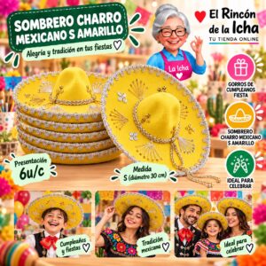 Sombrero Charro Mexicano S Amarillo Feliz