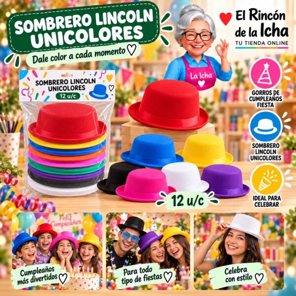 Sombrero Lincoln Unicolores Feliz