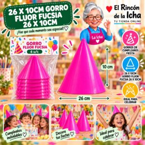 26 X 10cm Gorro Fluor Fucsia 26 X 10cm Feliz