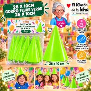 26 X 10cm Gorro Fluor Verde 26 X 10cm Feliz