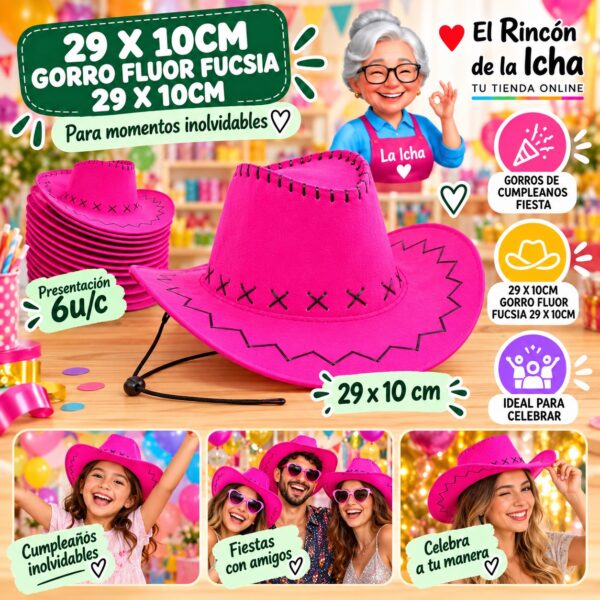 29 X 10cm Gorro Fluor Fucsia 29 X 10cm Feliz