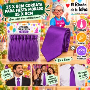 RI-0010506 35 X 8cm Corbata Para Fiesta Morado 35 X 8cm Feliz