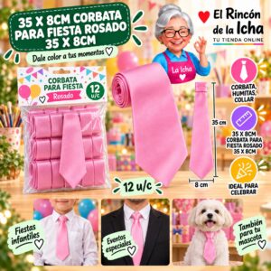 RI-0010510 35 X 8cm Corbata Para Fiesta Rosado 35 X 8cm Feliz