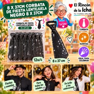RI-0010534 Corbata Fluor De Fiesta 43 X 10.5cm 6pcs Feliz Ref. 622105