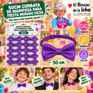 RI-0010560 50cm Corbata De Mariposa Para Fiesta Morado 50cm Feliz