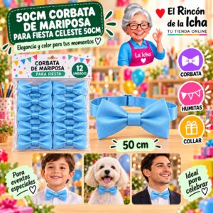 RI-0010561 50cm Corbata De Mariposa Para Fiesta Celeste 50cm Feliz