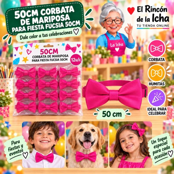 50cm Corbata De Mariposa Para Fiesta Fucsia 50cm Feliz