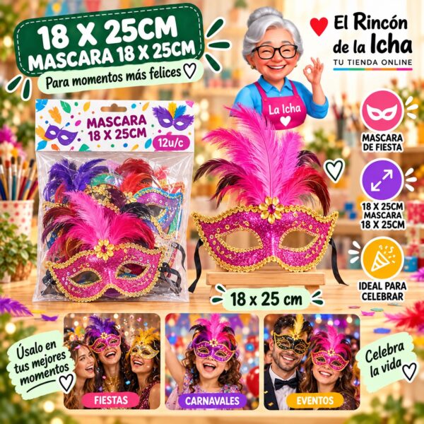 18 X 25cm Mascara 18 X 25cm Feliz