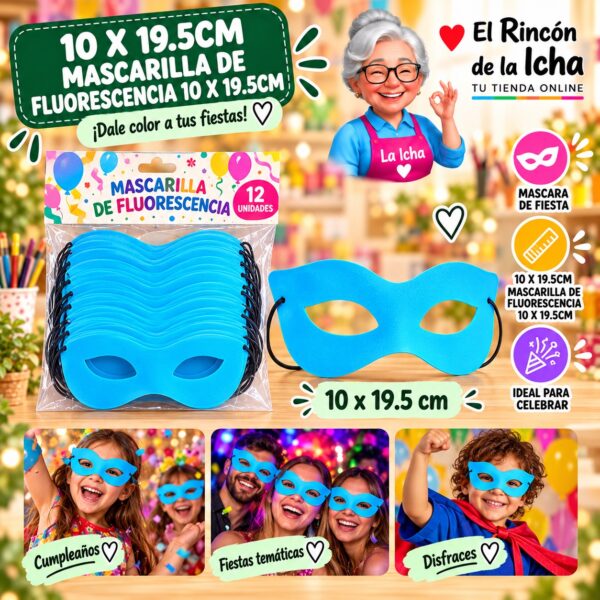 RI-0010579 10 X 19.5cm Mascarilla De Fluorescencia 10 X 19.5cm Feliz Ref. 840389