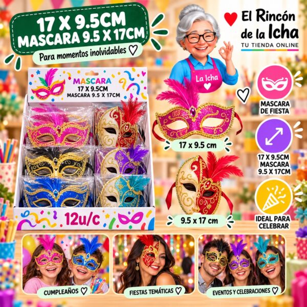 17 X 9.5cm Mascara 9.5 X 17cm Feliz