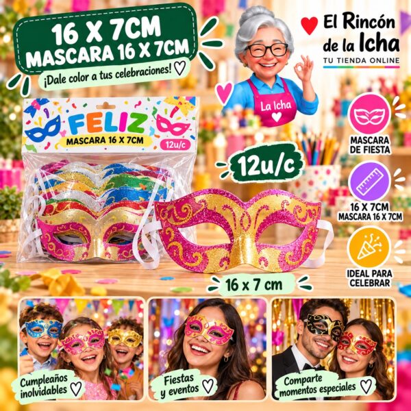 16 X 7cm Mascara 16 X 7cm Feliz